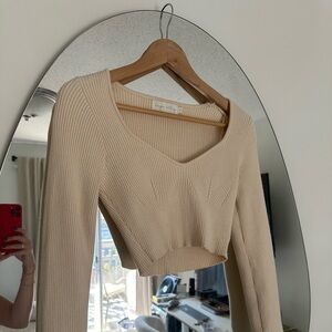 Cropped Ribbed Sweater